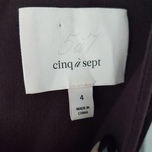 Cinq a Sept Dark Cherry Melina Halter Style Open Shoulder Cocktail Sheath Dress - Picture 4 of 16